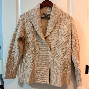 Eddie Bauer Cable Knit Cardigan - Cream
